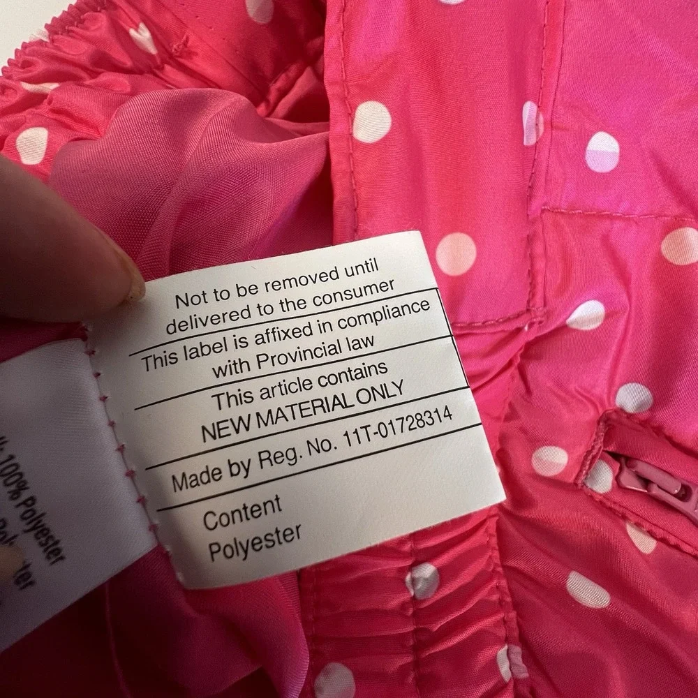 Girls Gymboree Snow Ski Pants Pink White Polka Dots Size Large 10-12